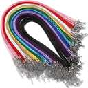 60Pcs Waxed Necklace Cord Bulk for Jewelry Making,Necklace Rope String with Clasp for DIY Bracelet Pendant,Multicolor(18 Inches and Thickness 1.5mm) (PS-Mixcolor)