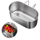 Stainless Steel Sink Drain Strainer Basket, Multifunction Hanging Sink Strainer Colander Drain Basket, Kitchen Sink Food Waste Filter and Vegetables Fruits Clean