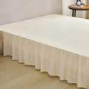 Bed Skirt Full Size Ruffled Bed Skirt with Split Corners, Full Bed Skirts 18 Inch Drop with Platform, 18'' Full, Beige