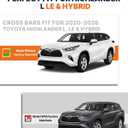Lockable Roof Rack Cross Bars Fit for 2020-2026 Toyota Highlander L & LE & Hybrid LE & Hybrid LE Nightshade (Model Without Factory Side Rails)