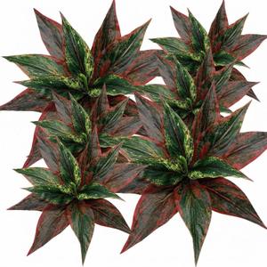 6 Pack Artificial Hostas for Outdoors Faux Greenery Plants Tropical Bushes Fake Greenery UV Resistant for Porch Patio Balcony Garden Planter or Indoor Decor