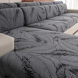 Sofa Cover Washable Sectional Couch Covers Sofa Slipcovers for 35 Cushion Couch Pet Friendly L Shaped Couch Protector Leaf Printed Covers for Dogs Kids