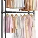 Clothing Racks for Hanging Clothes, Rolling Rack for Clothes, Garment Clothes Rack Portable Clothing Rack with Wheels Wardrobe Rack for Coats, Dress, Shirts (Black)