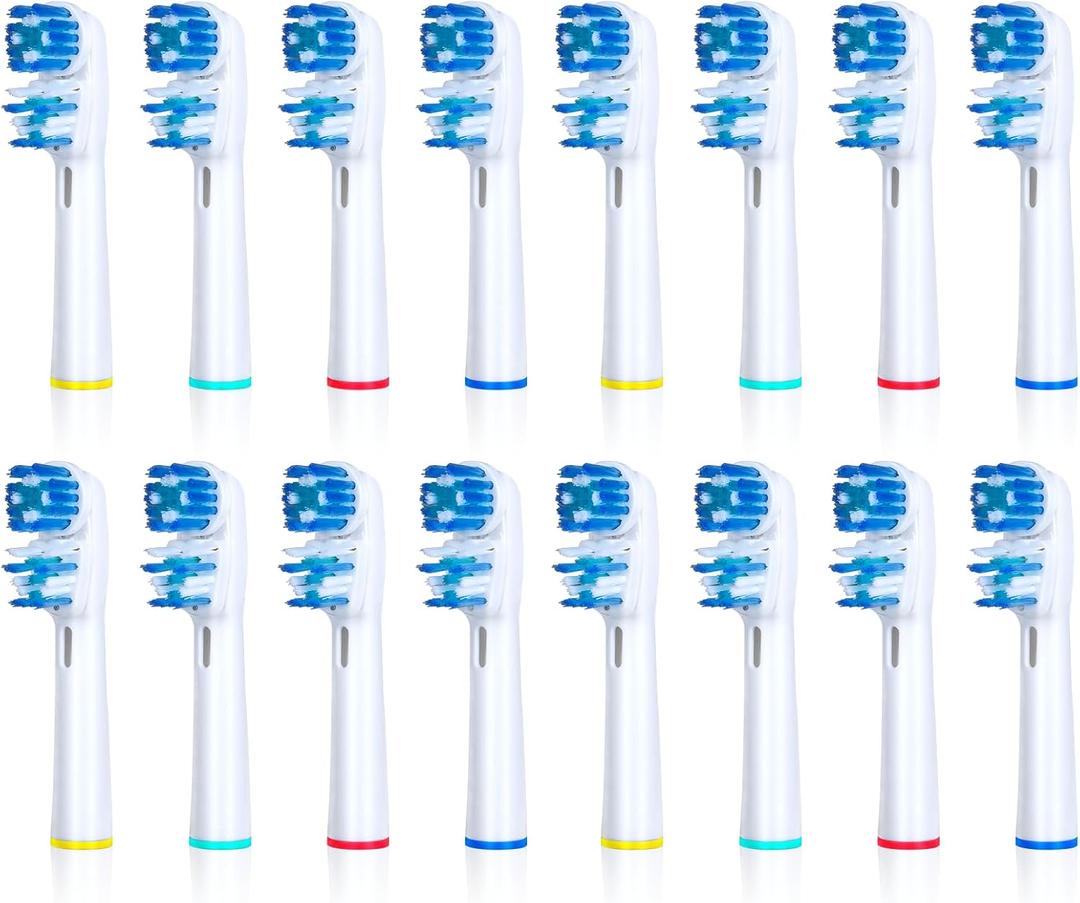 Replacement Brush Heads Compatible with Oral B- Double Clean Design, Double Clean Brush Heads, Compatible with Braun Oral-B Dual Clean Electric Toothbrush (16-Pack)