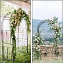 Teabelle Metal Garden Arbor Trellis, Black Arch for Climbing Plants, Wedding Outdoor Arch for Ceremony, Flowers and Plants Support Structure Stand for Lawn Patio Backyard Decoration