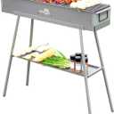 WILLBBQ Charcoal Grill Tailgate Parties, Patio, Beach Barbecues, Backyard Gatherings,Alloy Steel BBQ Barbecue Outdoor Grilling with Durable Support Frame and Dual Adjustable Vents (31.6x7.1x5.1 inch)