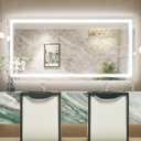 TokeShimi 60x30 LED Mirror for Bathroom,Anti-Fog Bathroom Mirror with Lights 3 Color Dimmable,Separate Control Frontlit & Backlit,CRI90+,UL Listed Driver,Memory Function,Shatterproof