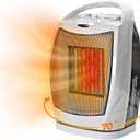 Comfort Zone Oscillating Indoor Space Heater, Portable, Ceramic, Electric, Energy-Efficient, Adjustable Thermostat, Tip-Over Switch, Overheat Protection, Ideal for Home, Bedroom, Office, 1500W, CZ449E (Gray)