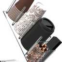Acrylic Coffee Cup and Lid Organizer, Adjustable Cups and Lid Holder, 5 Compartment Coffee Cup Holder for Disposable Paper Plastic Cups, Coffees Bar Organizers accessories