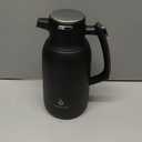 IDEUS Thermal Coffee Carafe 68oz (2,000ml), Stainless Steel Double Wall Insulated Vacuum Flask, Water Jug Coffee Server and Beverage Dispenser, Heat and Cold Retention (Black-Silver, 68oz (2,000ml))