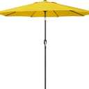 Blissun 9' Outdoor Patio Umbrella, Outdoor Table Umbrella, Yard Umbrella, Market Umbrella with 8 Sturdy Ribs, Push Button Tilt and Crank, Yellow