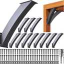 8 Pack Heavy Duty 4''x4'' (Actual: 3.2''x3.2'') Integrated Arc 45 Angle Support Bracket, for Gazebos, Decks, Porches, etc., Wood Post and Beam Angle Support Brackets (Black-Sanded)