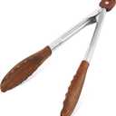 Wooden Tongs for Cooking, Multi-Purpose for Tossing Salads, Grilling, Flipping Food & Serving Bread - Strong Grip Walnut Wood Tips, Heat Resistant & Non-Deforming (9 inch)