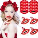 50 Pcs Valentine's Day Lollipop Holder Paper Tags Mouth Red Lips Candy Wrappers Card Decorations Craft Label Home DIY Wedding Party Supplies