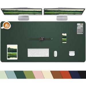 Desk mat Large, Leather Desk Pad Protector,Office Desk Mat,Mouse Pad, Non-Slip Desk Blotter, Laptop Desk Pad, Waterproof Desk Writing Pad for Office&Home (Dark Green, 48" x 24")