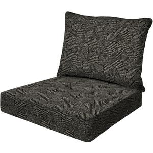 Honeycomb Outdoor Essentials Deep Seat, 24 x 24, Zaire Black Chair Cushion for Patio Furniture Honeycomb Outdoor Essentials Deep Seat, 24 x 24, Zaire Black Chair Cushion for Patio Furniture