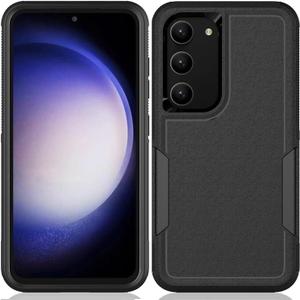 TENOC Phone Case for Samsung Galaxy S23, Black Case Heavy Duty Protective Cover Shockproof Rugged Bumper