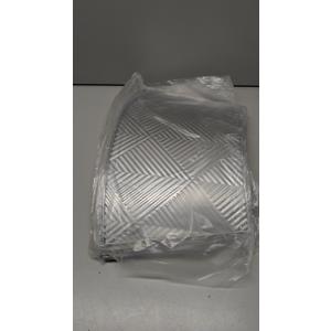 Brightever Metal Christmas Tree Skirt, 28In Diameter Collar With Unique Line Pattern, Silver for Pencil Tree, Stand Cover for Bedroom Xmas, Pets-Friendly