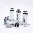 Shiny Metal Adjustable Legs | Furniture,cabinets,Table levelers feet | Leveling Foot and Screw mounting Package (Chrome Plated)