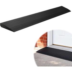 1" Rise Rubber Threshold Ramp for Doorway, 2000lbs Load Capacity Door Ramp with Non-Slip Surface, Rubber Curb Ramp for Wheelchair, Sweeper and Scooter