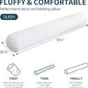 SyMax 7.8"x60" Body Pillow for Queen Bed, Long Round Body Pillow for Adults, Memory Foam Bolster w/Removable Velvet Cover, Headboard Gap Filler Pillow, White