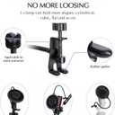 SUNMON Mic Pop Filter for HyperX QuadCastBlue Yeti and Other Gaming Microphone, Dual Layered Wind Pop Screen with Flexible 360 Gooseneck Clip Stabilizing Arm for Recording, Singing