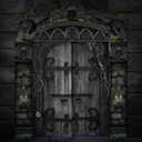 3 Pcs Halloween Cemetery Archway Halloween Cemetery Banners Gothic Outdoor Banners Sign Banner Decorations for Outdoor Party Supplies (Vintage)