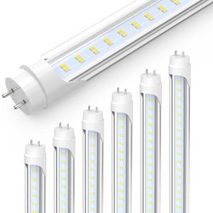 JESLED 4FT LED T8 Type A+B Tube Lights, 24W(65W Equivalent), 3200LM, 5000K, Single or Double End Powered, Plug and Play or Ballast Bypass, 4 Foot T10 T12 Fluorescent Bulbs Replacement, Clear(6-Pack)