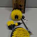 Holikme 5Pack Drill Brush Power Scrubber Cleaning Brush Extended Long Attachment Set All Purpose Drill Scrub Brushes Kit for Grout, Floor, Tub, Shower, Tile, Bathroom and Kitchen Surface，Yellow
