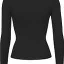 SSLR Womens Long Sleeve Shirts Basic Crop Tops Slim Fit T-Shirts Stretch Crew Neck Tee Comfort (Black, XL)