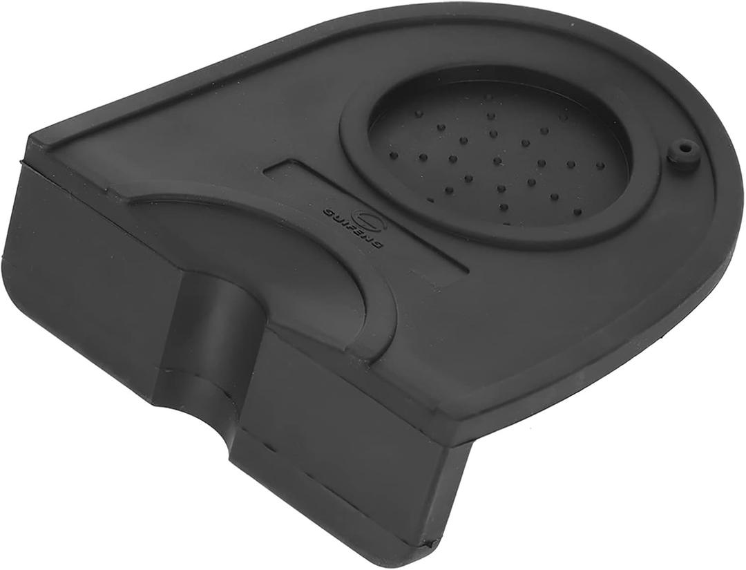Silicone Espresso Tamp Mat Mini Thicken Silicone Coffee Powder Tamper Support Pad Holder Tamping Corner Mat Kitchen Coffee Tools with Pery Food Silicone(Black)
