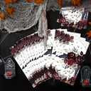 Roses Bat Napkins Halloween Napkins Disposable Halloween Floral Paper Guest Towels for Powder Room Bathroom Wedding Birthday Bridal Baby Shower,120PCs