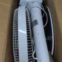 16-inch Quiet DC Motor Standing Floor Fan for Bedroom, 12 Speed with Remote, 3 Breeze Modes, Adjustable Height, Dual-Layered Blades, Timer, Energy Efficient (28W), White