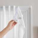 Sheer Curtains Self Adhesive & Rod Pocket Curtains Two in One No-Drilling 2 Panels Set for Bedroom Living Room Kitchen RV Window Bathroom (25" W x 41" L, White)
