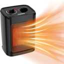 JNDRO Portable Electric Space Heater - 1500W/750W Quiet Ceramic mini Heater Fan with Thermostat, Heat Up 200 Square Feet for Room Office Desk Indoor Use