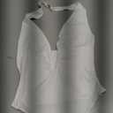 SweatyRocks Women's Sexy Deep V Neck Halter Open Back Ruched Bodysuit Tops (White, XS)