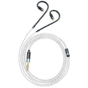 MMCX Plug 5N OFC Silver Plating+Graphene Earphone Cables for SHURE SE846 SE535 SE425 AONIC 4 5 Xelento Remote T8iE T9iE Fidue A83 Sirius MkII Dunu DK3001Pro DK4001 W60 W80 (3.5mm, MMCX)
