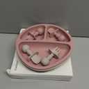 Eascrozn Silicone Feeding Set, 2 Pack Divided Toddler Plates with Suction, 2 Pack Utensils - Spoons & Forks, BPA Free, Baby Led Weaning Supplies (Pink)