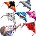 YongnKids 6 Pack Mini Kite for Boys Girls Age 3-5 4-8, Finger Launcher Kites Easy to Fly Ejection Flying Toys Kite for Kids Teens Ages Beach Park Backyard Outdoor Sports