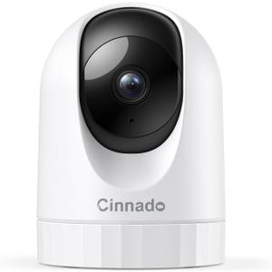 Cinnado Security Camera Indoor-2K 360 WiFi Cameras for Home Security, Pet/Dog/Baby Camera with Phone app, 2-Way Audio, Night Vision, 24/7 SD Card Storage, Works with Alexa & Google Home (2.4Ghz)-D1