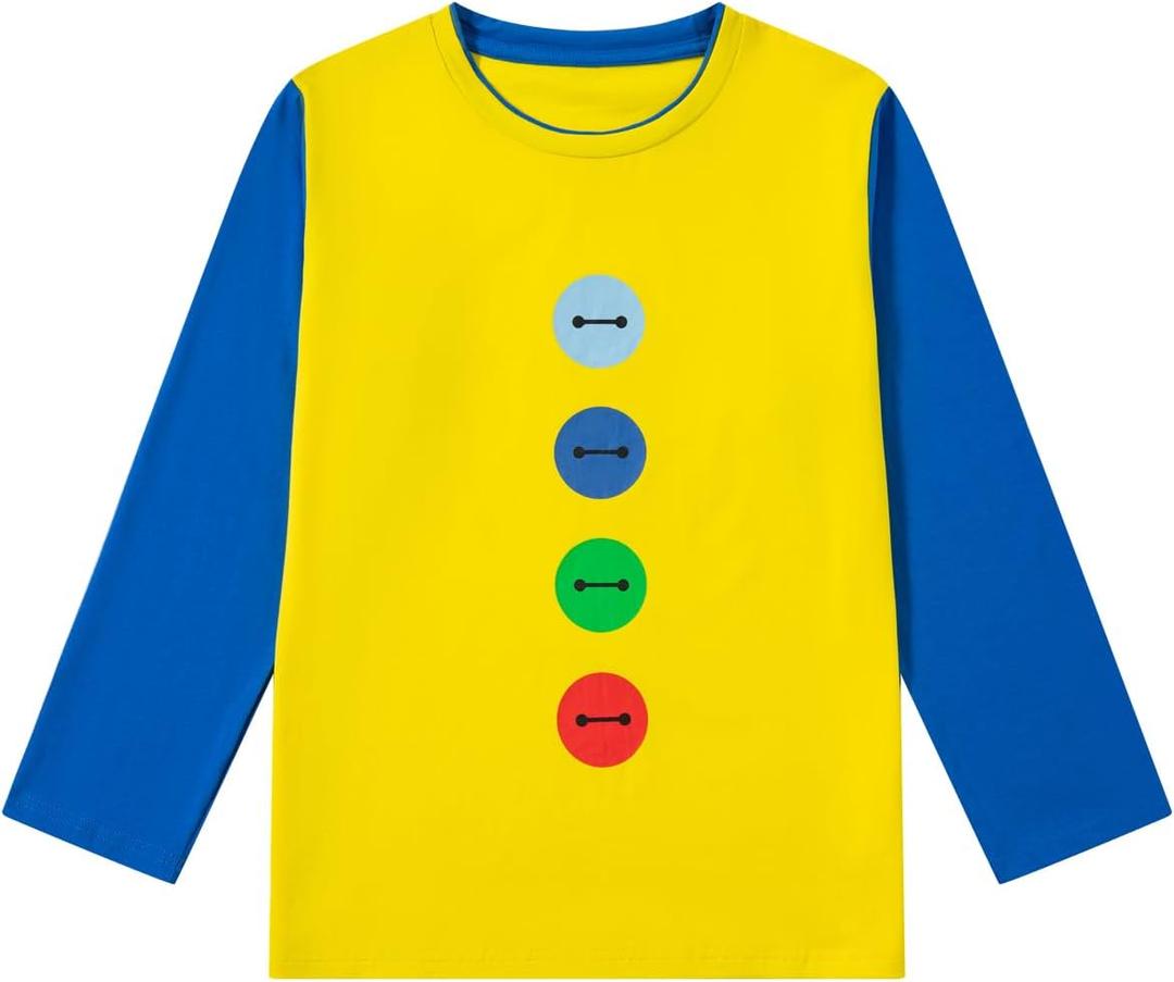 Boy Halloween Cat Long Sleeve T Shirts Button Printed Cosplay Top (3-4T) Multicoloured