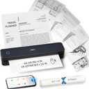 PRT Inkless Portable Printer for Travel, Wireless Thermal Printer Support 8.5"x11" US Letter A4 B5, Bluetooth Mobile Printers with iOS, Android, Laptop for Home Use, Car, Office, School, MT610 Black