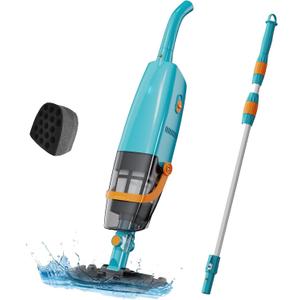 LVKE L2 Cordless Handheld Pool Vacuum for Above Ground Pool with Telescopic Pole, Strong Suction Power, 1H Runtime, High-Efficiency Screen & Fine Sponge, Ideal for Deep Pool Cleaning, Blue