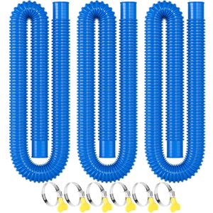 Pool Hose for Above Ground Pools, 3 PACK 1.25" Pool Filter Hoses Accessory Pool Pump Replacement 41 Inch Long with Clamps