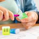 24 Pcs 2 Holes Small Manual Pencil Sharpener with Lid, Colored Handheld Dual Hole Pencil Sharpeners Bulk, Crayon Colored Pencils Sharpener, Pencil Sharpener for Kids, Office, School, Classroom