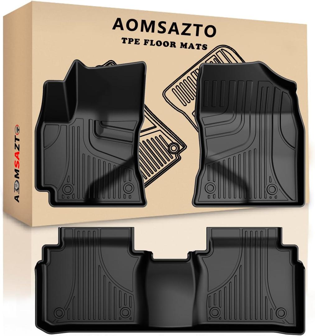 AOMSAZTO Floor Mats Compatible with Toyota Corolla Sedan 2014-2019, Heavy Duty TPE All Weather Automotive Floor Mats, 1st & 2nd Row Full Set Floor Liners, Anti Skid Car Mats(not fit for Hatchback)