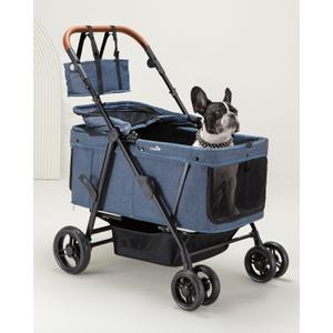 Dog Stroller for Large & Medium Dogs (20132 lbs), Pet Stroller for 2 Small Dogs, Extra Large Heavy Duty, Foldable & Ventilated, Pink or Navy