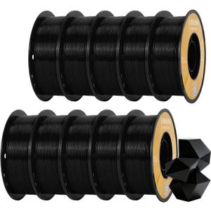 Kingroon High Speed PETG Bundle 3D Printer Filament 1.75mm, 3D Printer Rapid Filament for 30-600mm/s Hyper Printing Filament, Dimensional Accuracy +/- 0.03 mm, 10 kg Plastic Spool (22lbs（Black）