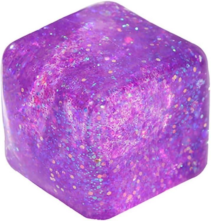 Stress Cube Swirl Sensory Fidget Toy, Stress & Anxiety Relief Ice Cube Sugar Squeeze Ball for Kids Adults, Slow Rising Squishy Toy, Nice Ideal for Party Favors (Purple)