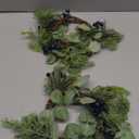 2Pcs Christmas Candle Rings Artificial Eucalyptus Leaves with Blue Berry Norfolk Pine Wreath Small Boho Wreath Pillar Candle Holder for Wedding Home Door Tabletop Decoration (Blue)